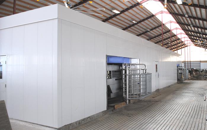 Extrutech Concrete FORM Panels used as the Pre-Finished Structural Exterior Walls of a Robotic Milking Room