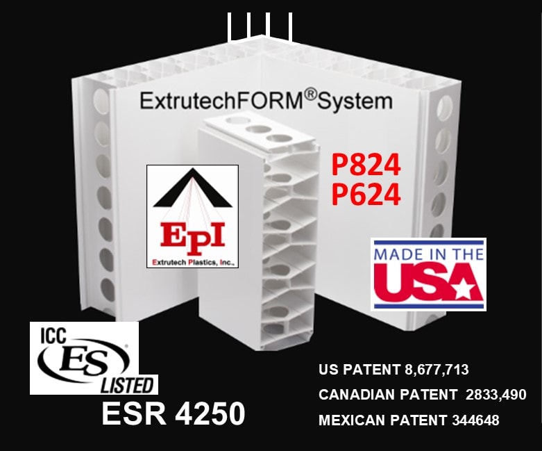 Stay in Place Concrete FORM Wall System By Extrutech Plastics Inc