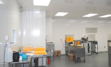 Cheese Process Room with Extrutech Suspended Ceiling and Wall Panels